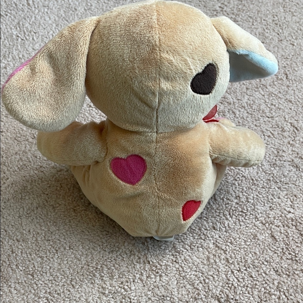 Heart Patterned Tan Stuffed Animal - Picture 3 of 3